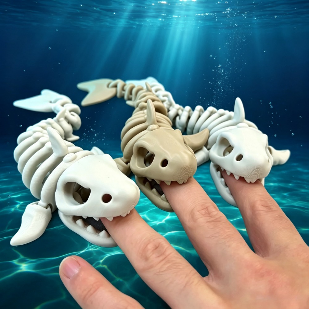 Marine Aquarium Decorations - Shark Skeleton Aquarium Decor Articulated Ornament