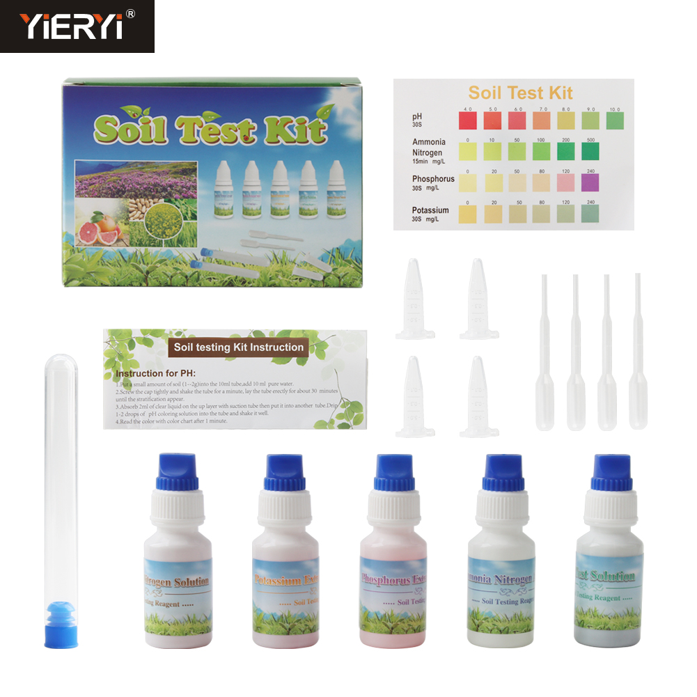 Marine Aquarium Water Test Kit - Yieryi 4-in-1 Soil Test Kit for