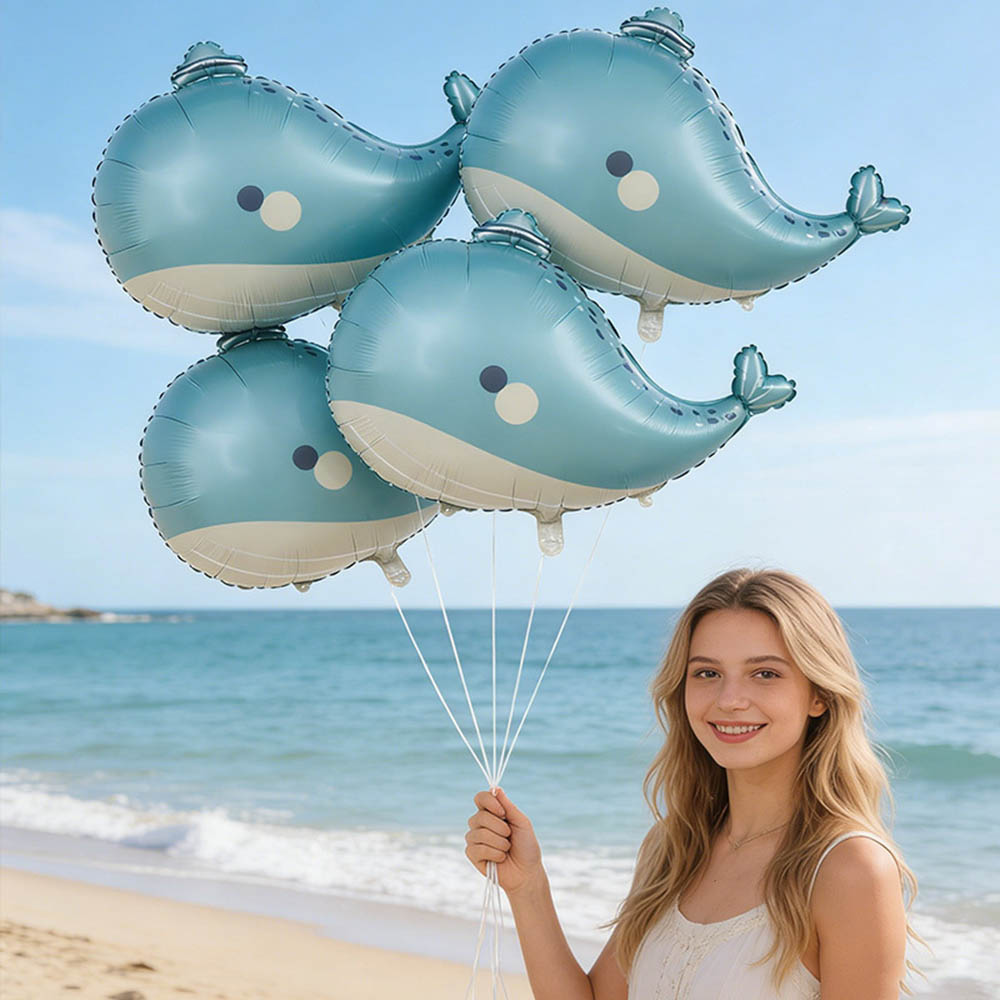 5pcs Cartoon Whale Foil Balloo - Marine Aquarium Decorations review and price