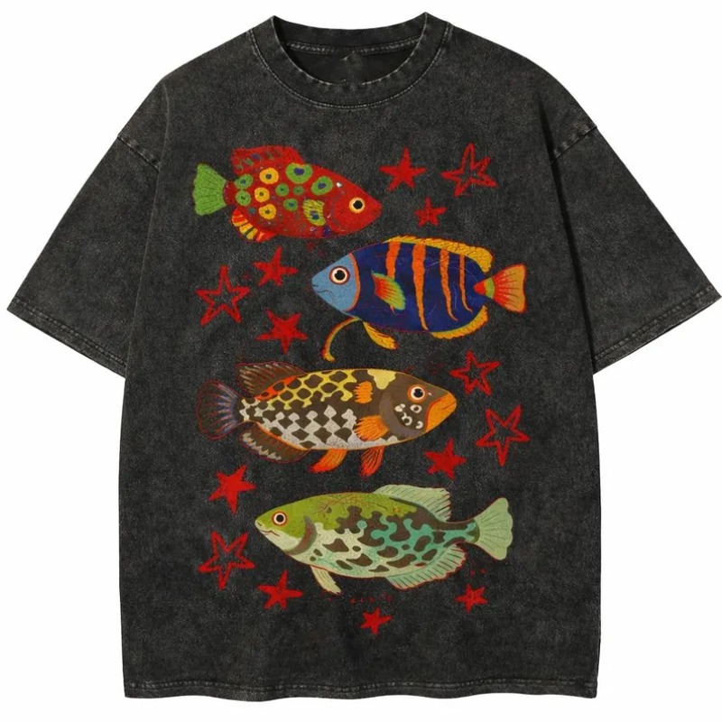 Vintage Washed Tropical Fish P - Aquarium Marine Color review and price