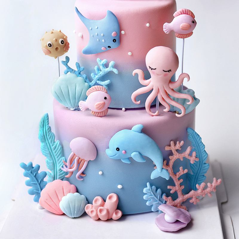 Ocean Octopus Whale Cake Decor - Marine Aquarium Decorations review and price